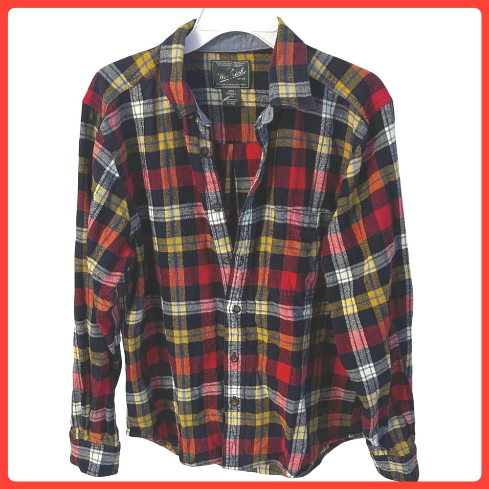 Woolrich Mens Plaid Flannel Shirt Long Sleeve Button‎ Down Casual Outdoor